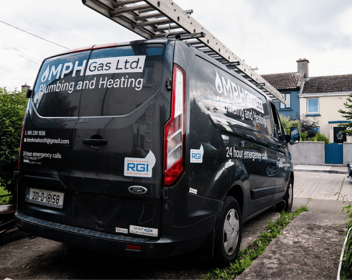 MPH Gas Ltd van with branding parked on road