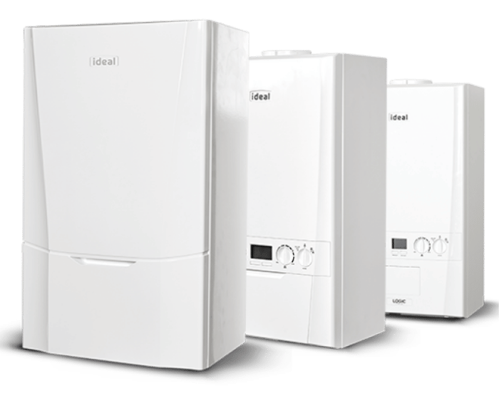 Ideal gas boilers installed in a row for heating solutions